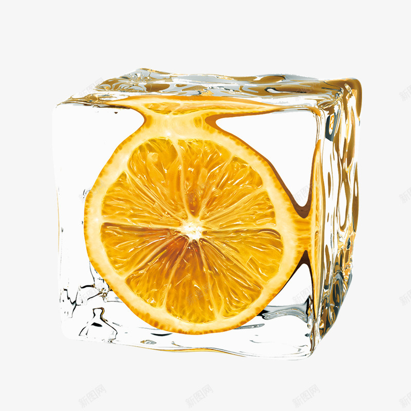 橙子psd免抠素材_新图网 https://ixintu.com 冰块 橙子 水果 装饰素材