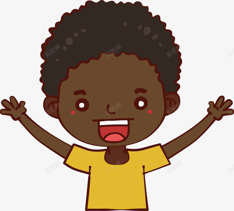开心欢呼的黑人男孩png免抠素材_新图网 https://ixintu.com 庆祝 开心欢呼 开心的男孩 欢呼 欢呼的男孩 矢量png