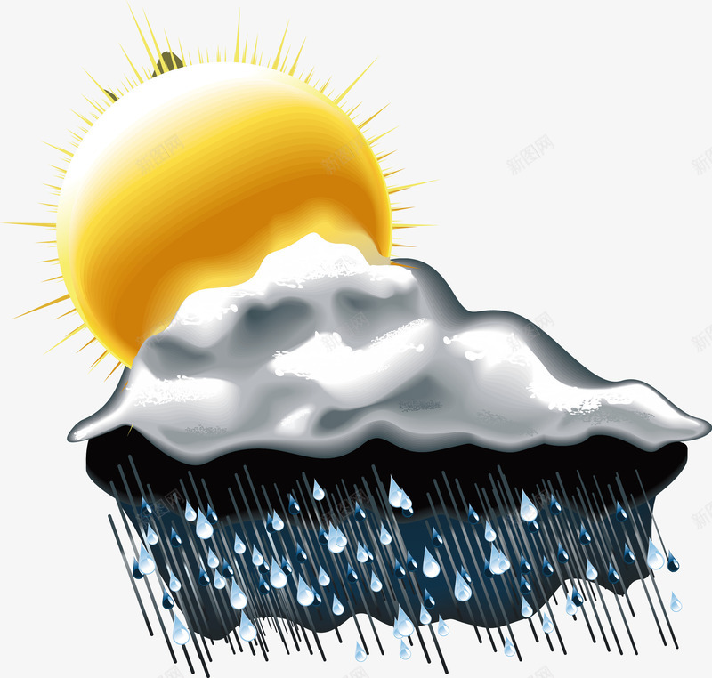 下雨的天气图标png_新图网 https://ixintu.com 乌云 图标 多云 天气 天气图标 太阳 彩色 恶劣天气 扁平 雨水 雨滴 雷雨