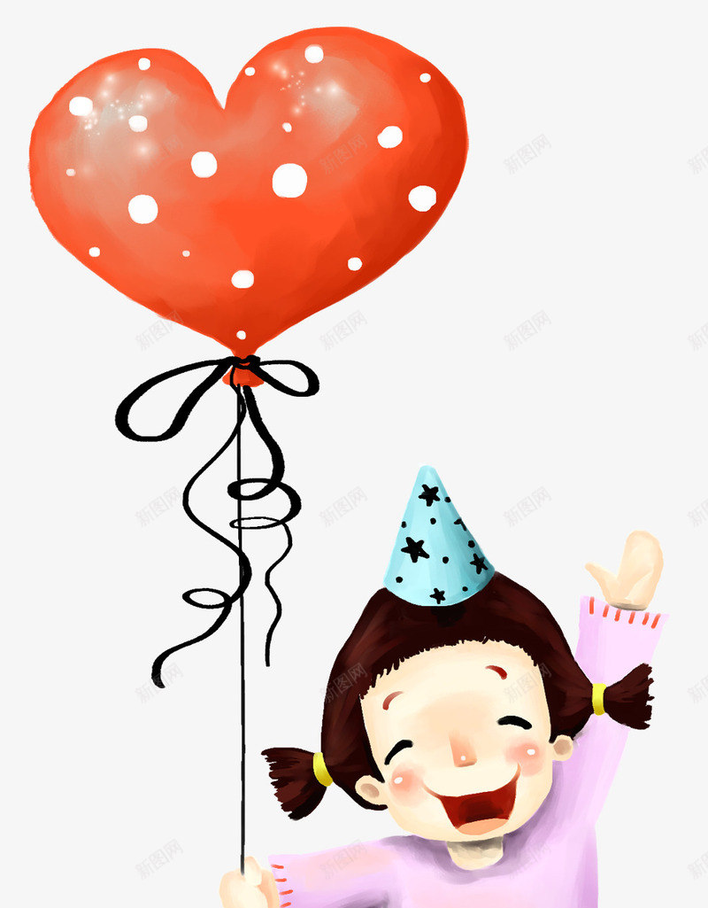 卡通女孩psd免抠素材_新图网 https://ixintu.com 卡通女孩 庆祝 生日
