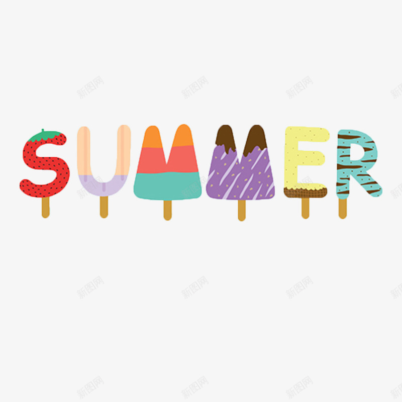 summer文字图标png_新图网 https://ixintu.com summer sun sunshine 夏天 太阳 阳光