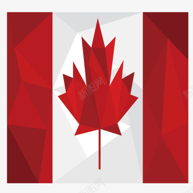 扁平化加拿大国旗图标图标