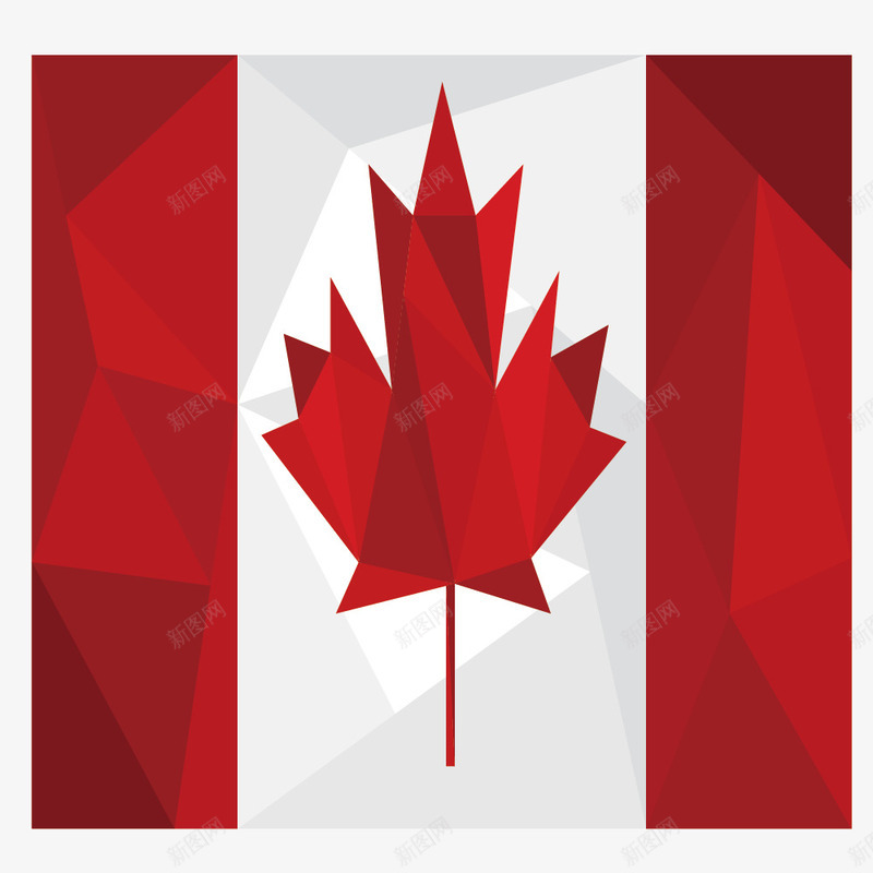 扁平化加拿大国旗图标png_新图网 https://ixintu.com 旗帜 标志 标识
