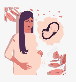 大肚婆怀孕就的女人即将分娩矢量图高清图片