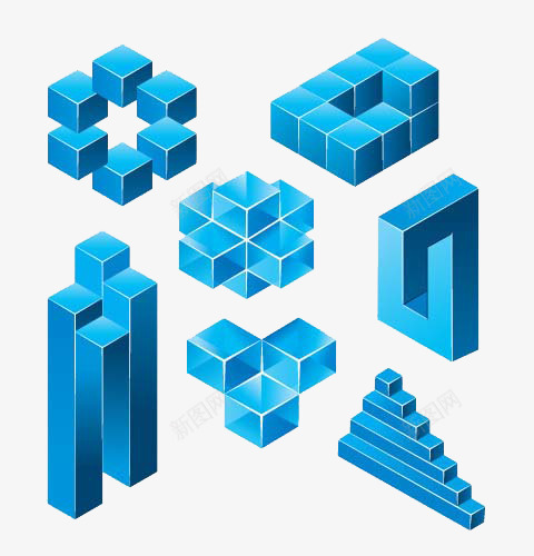 蓝色立体方块png免抠素材_新图网 https://ixintu.com 方块 方块合集 立体方块 蓝色方块