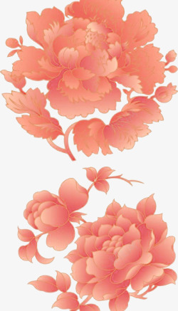 浓郁的花香中国传统的牡丹图案高清图片