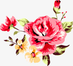 中国风文艺手绘花朵牡丹素材
