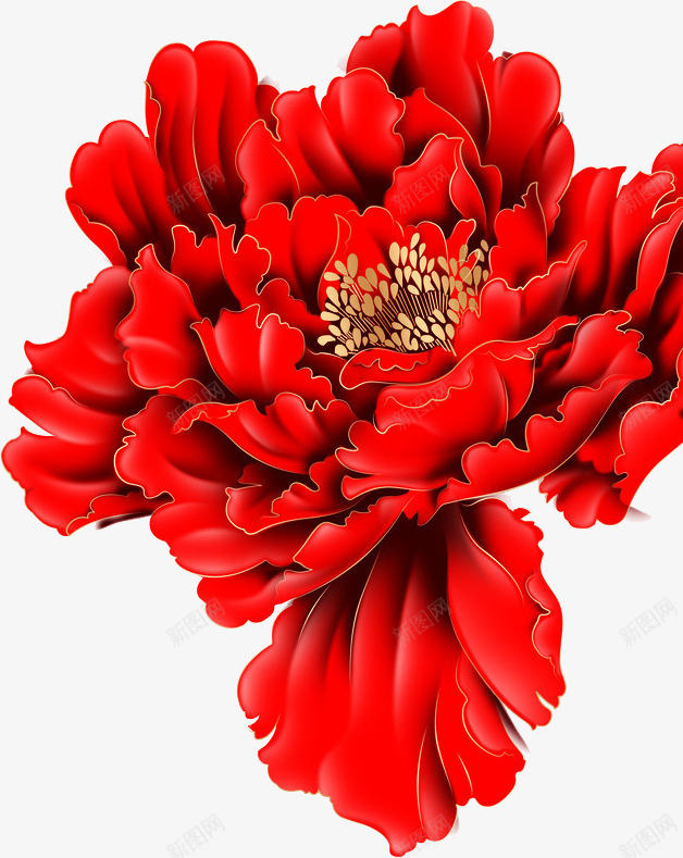创意合成红色的鲜艳的吗牡丹花png免抠素材_新图网 https://ixintu.com 创意 合成 牡丹花 红色 鲜艳