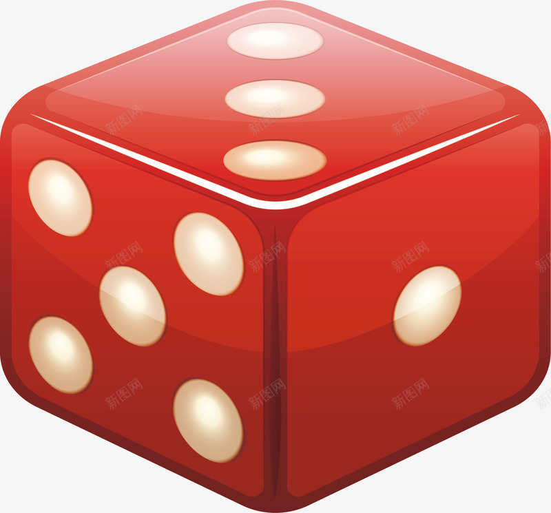 红色方块骰子矢量图eps免抠素材_新图网 https://ixintu.com 掷骰子 矢量素材 立方体 红色 骰子 矢量图