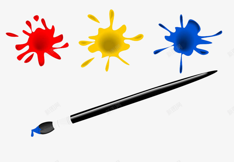 手绘画笔颜料png免抠素材_新图网 https://ixintu.com 彩色 手绘 油漆 画笔 笔刷 粉刷 粉刷效果 颜料