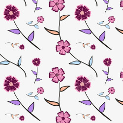 紫色花园小花卡通图案高清图片