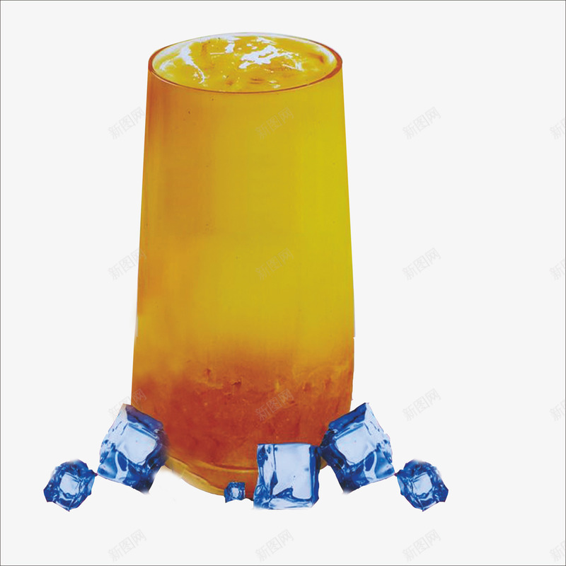 冰块橙汁png免抠素材_新图网 https://ixintu.com 冰块 橙汁 蓝色冰