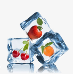 冰块里的水果素材