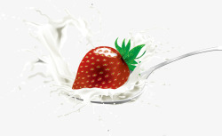 草莓牛奶广告素材