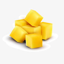 黄色方块芒果矢量图素材