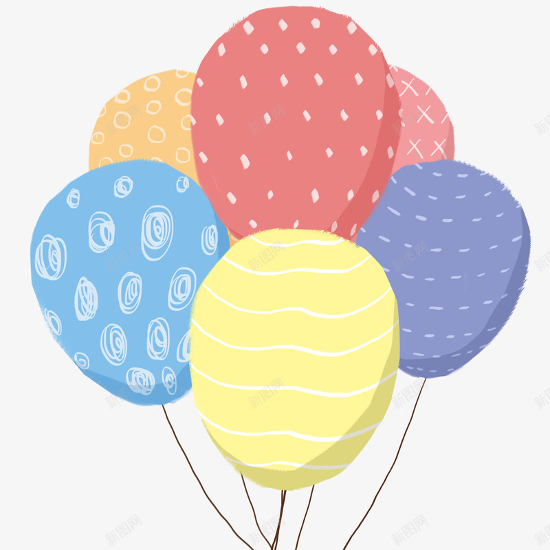 放飞彩色气球png免抠素材_新图网 https://ixintu.com 儿童节 庆祝 彩色 放飞 气球 童趣