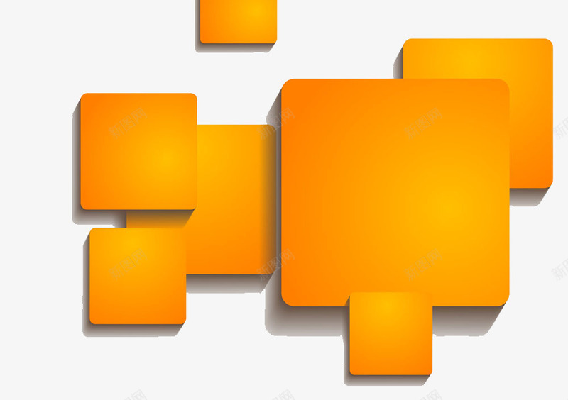 橙色方块png免抠素材_新图网 https://ixintu.com 方块 橙色 立方块