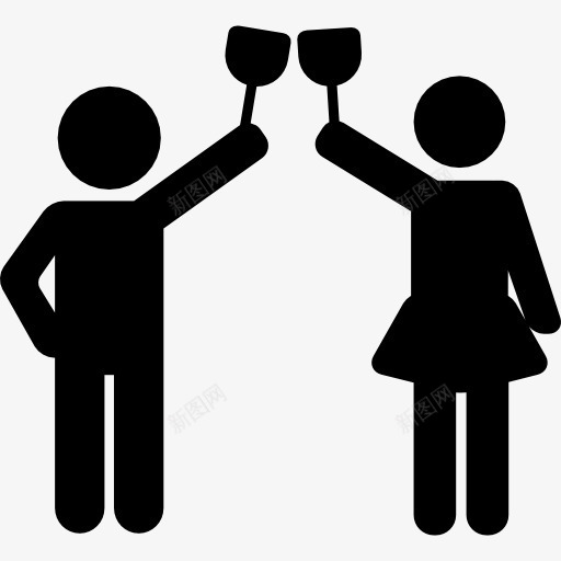 男人和女人的欢呼声图标png_新图网 https://ixintu.com 人 喝酒 庆祝 聚会