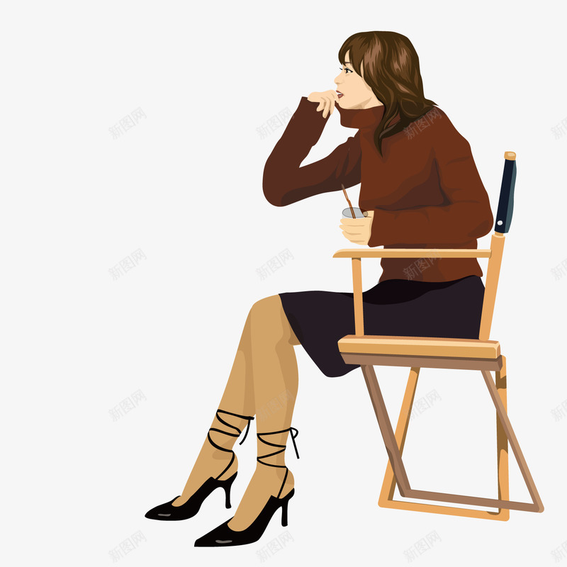 穿着毛衣坐在椅子上思考的女人png免抠素材_新图网 https://ixintu.com 女人 椅子 毛衣