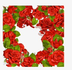 手绘玫瑰花边框素材
