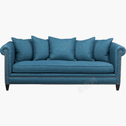 蓝色软垫沙发高清图片
