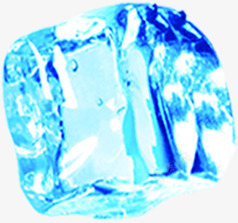 蓝色透明清爽冰块夏天素材