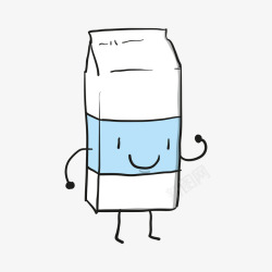 手绘卡通可爱牛奶素材