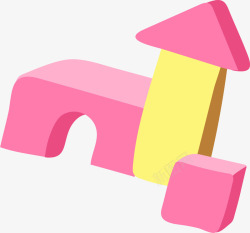 粉色立体玩具积木素材