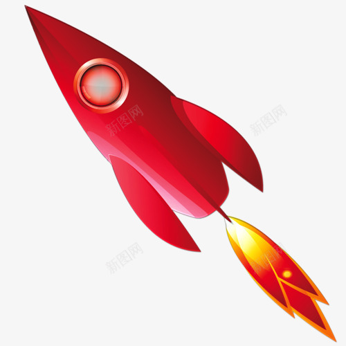 红色火箭png免抠素材_新图网 https://ixintu.com 太空 宇宙 航天工具