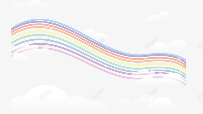 云端漂浮的七色彩虹矢量图ai免抠素材_新图网 https://ixintu.com 七色彩虹 云端彩虹 彩虹 彩虹桥 矢量png 美丽彩虹 矢量图