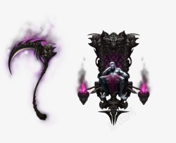 紫色游戏火焰武器素材