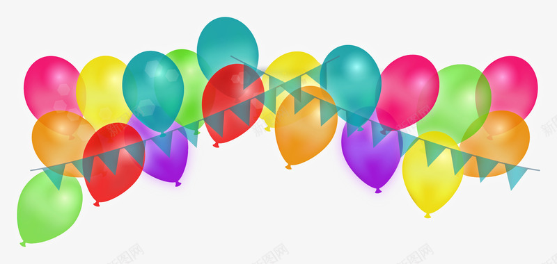 手绘彩色气球和彩带png免抠素材_新图网 https://ixintu.com 庆祝 彩带 彩色 手绘 气球 派对 装饰