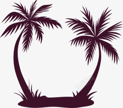 美丽椰子树海岛椰子树装饰框矢量图高清图片