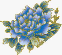 花牡丹花蓝色的花素材