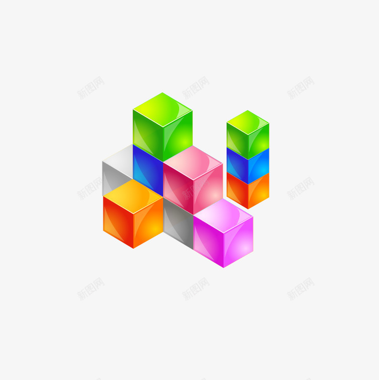 彩色小方块png免抠素材_新图网 https://ixintu.com 卡通 彩色 彩色方块 方块 正方体 玩具