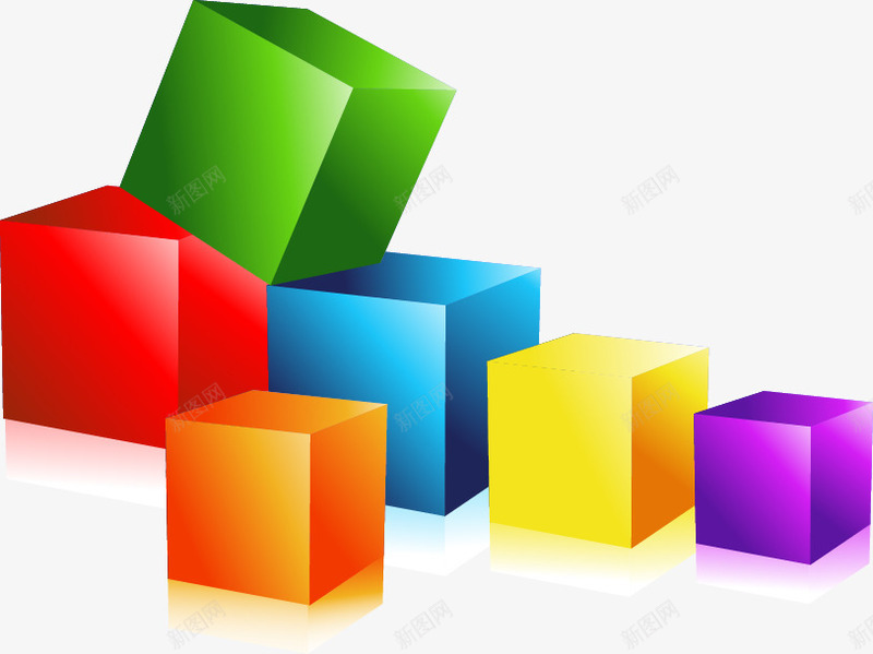 抽象彩色几何方块矢量图ai免抠素材_新图网 https://ixintu.com 几何 彩色 抽象 方块 立体 矢量图