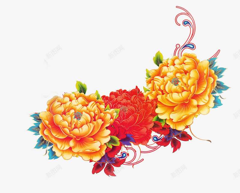 传统牡丹png免抠素材_新图网 https://ixintu.com 中国风 牡丹图片