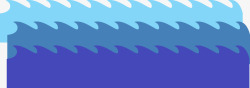 蓝色多重渐变卡通抽象波浪素材