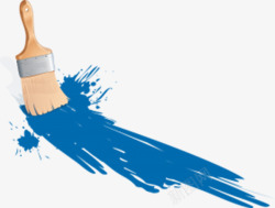 木笔蓝色漆墙刷高清图片