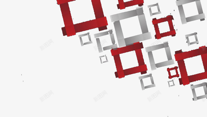 创意墙面png免抠素材_新图网 https://ixintu.com 方块 白色 红色