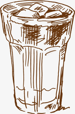 绘画果汁手绘一杯冰凉果汁高清图片