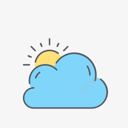 英语版气象标志多云气象标志图标高清图片