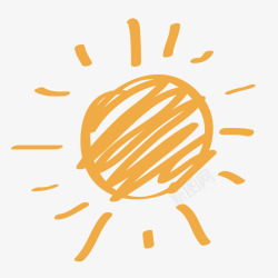卡通手绘黄色的太阳素材
