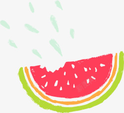 夏季水果手绘大块西瓜素材