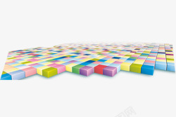 五颜六色的方块方块色阶排列高清图片