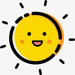 黄色光芒黄色扁平化太阳元素矢量图图标高清图片