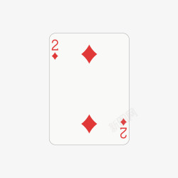 扑克牌二方块二扑克牌矢量图高清图片