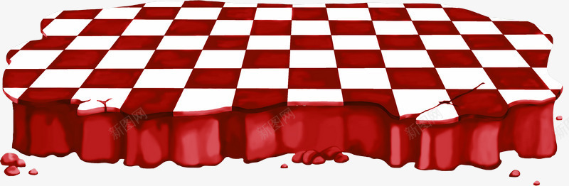 残缺棋盘png免抠素材_新图网 https://ixintu.com 方块 棋盘 残缺 白色 红色