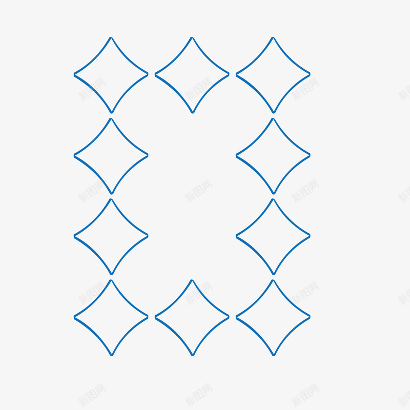 蓝色矩形方块边框png免抠素材_新图网 https://ixintu.com 方块 矩形 竖边框 蓝色 边框