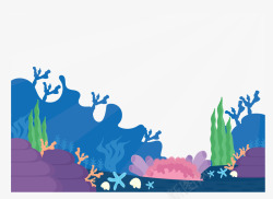 海底世界美丽珊瑚矢量图素材